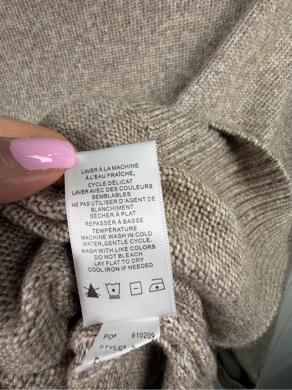 Renuar Taupe Cowl Neck Sweater Women's XXL Cozy Relaxed Fit Quiet Luxury Fall - Picture 5 of 11